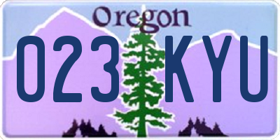 OR license plate 023KYU
