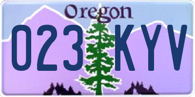 OR license plate 023KYV