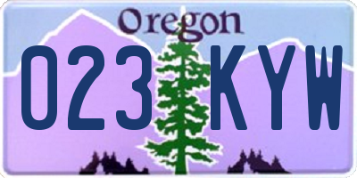 OR license plate 023KYW