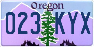 OR license plate 023KYX