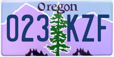 OR license plate 023KZF
