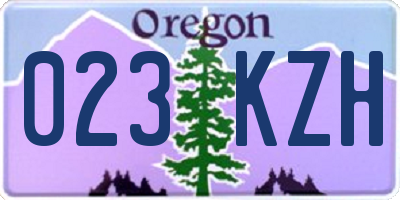 OR license plate 023KZH