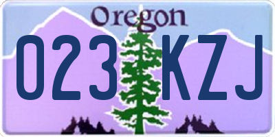 OR license plate 023KZJ