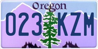 OR license plate 023KZM