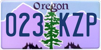 OR license plate 023KZP