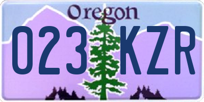 OR license plate 023KZR
