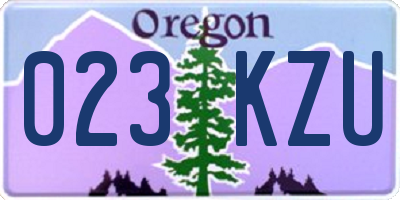 OR license plate 023KZU