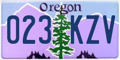 OR license plate 023KZV