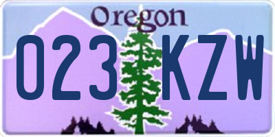 OR license plate 023KZW