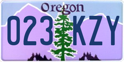 OR license plate 023KZY