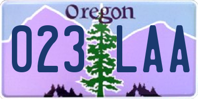 OR license plate 023LAA