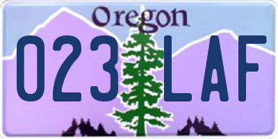 OR license plate 023LAF