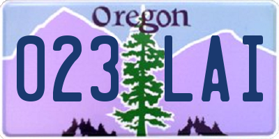 OR license plate 023LAI