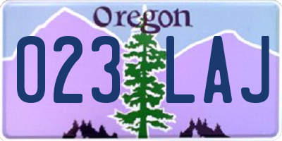 OR license plate 023LAJ