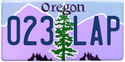 OR license plate 023LAP