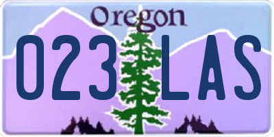 OR license plate 023LAS