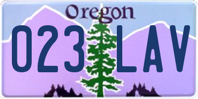 OR license plate 023LAV