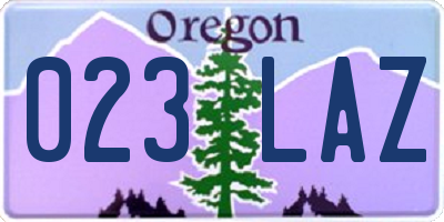 OR license plate 023LAZ