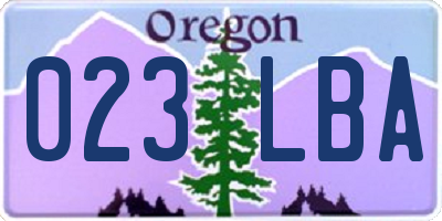 OR license plate 023LBA