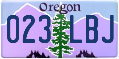 OR license plate 023LBJ