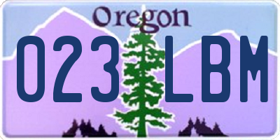 OR license plate 023LBM