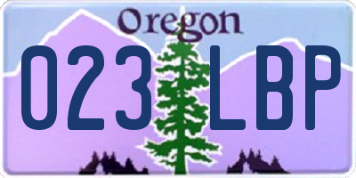 OR license plate 023LBP
