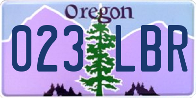 OR license plate 023LBR
