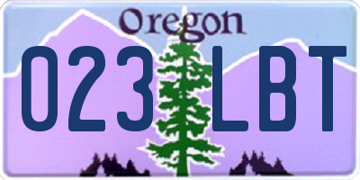 OR license plate 023LBT