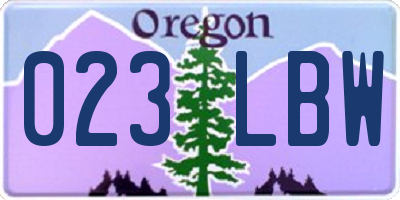 OR license plate 023LBW