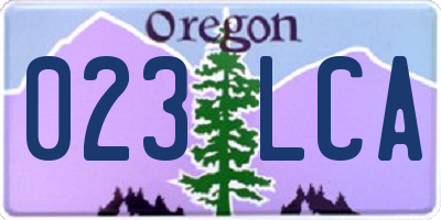 OR license plate 023LCA