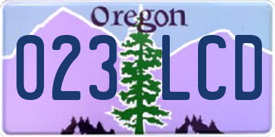 OR license plate 023LCD