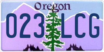 OR license plate 023LCG
