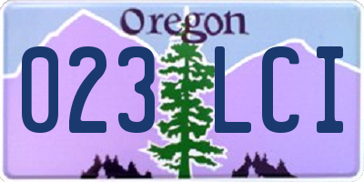 OR license plate 023LCI