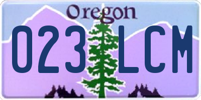 OR license plate 023LCM