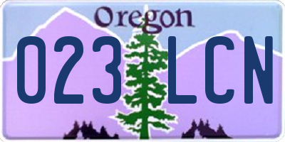 OR license plate 023LCN