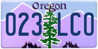 OR license plate 023LCO