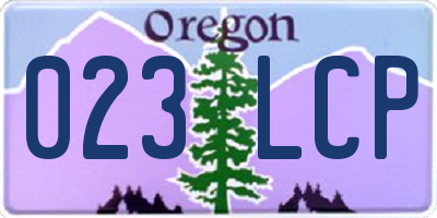 OR license plate 023LCP