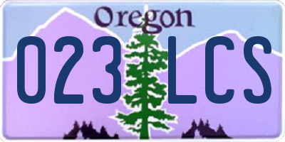 OR license plate 023LCS