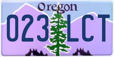 OR license plate 023LCT