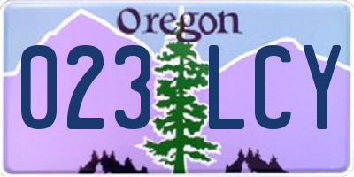 OR license plate 023LCY