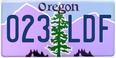 OR license plate 023LDF