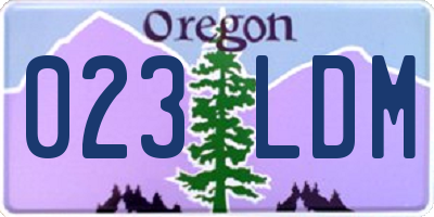 OR license plate 023LDM