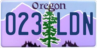 OR license plate 023LDN