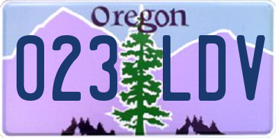 OR license plate 023LDV