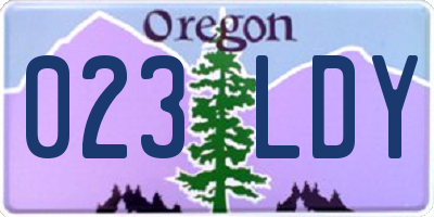 OR license plate 023LDY