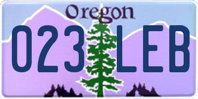 OR license plate 023LEB