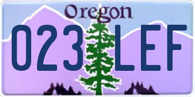 OR license plate 023LEF