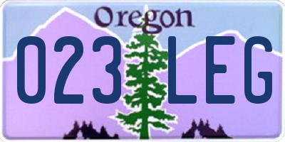 OR license plate 023LEG