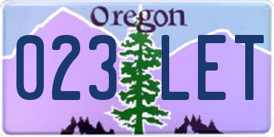 OR license plate 023LET