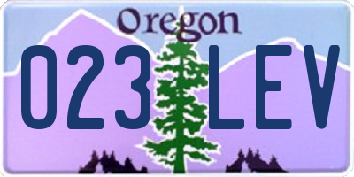 OR license plate 023LEV